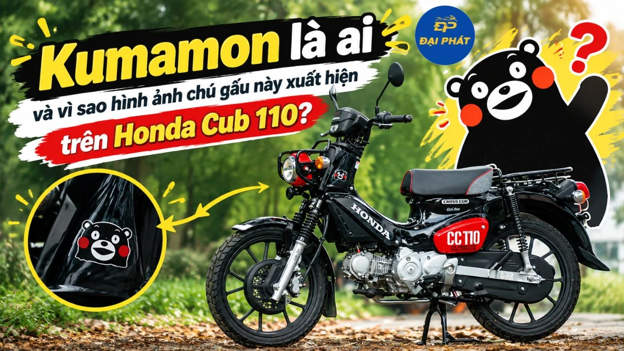 Kumamon là ai và vì sao hình ảnh chú gấu này xuất hiện trên Honda Cub 110?